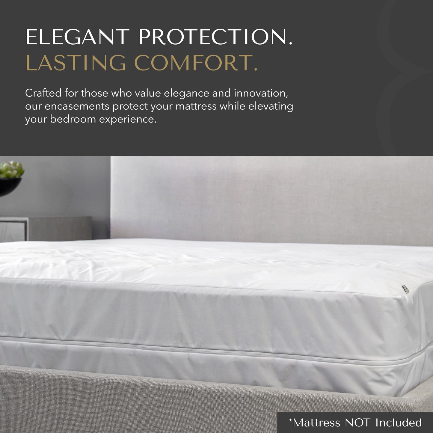 23 Threads X162 Series Soft Plush Waterproof Noiseless Mattress-Encasement, Zippered Protector Cover, Washable, with Ctrl+Z Technology, Mattress Not Included, 15 Inch Deep, Queen
