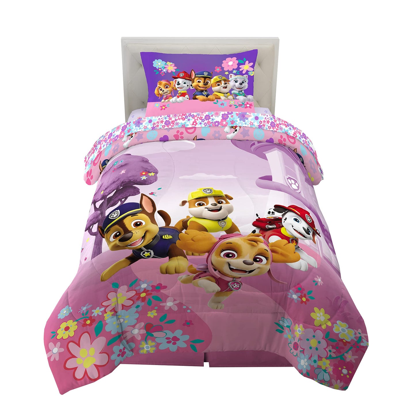 Paw Patrol Girl Kids Bedding Super Soft Comforter and Sheet Set, 5 Piece Full Size, (Officially Licensed Product) by Franco