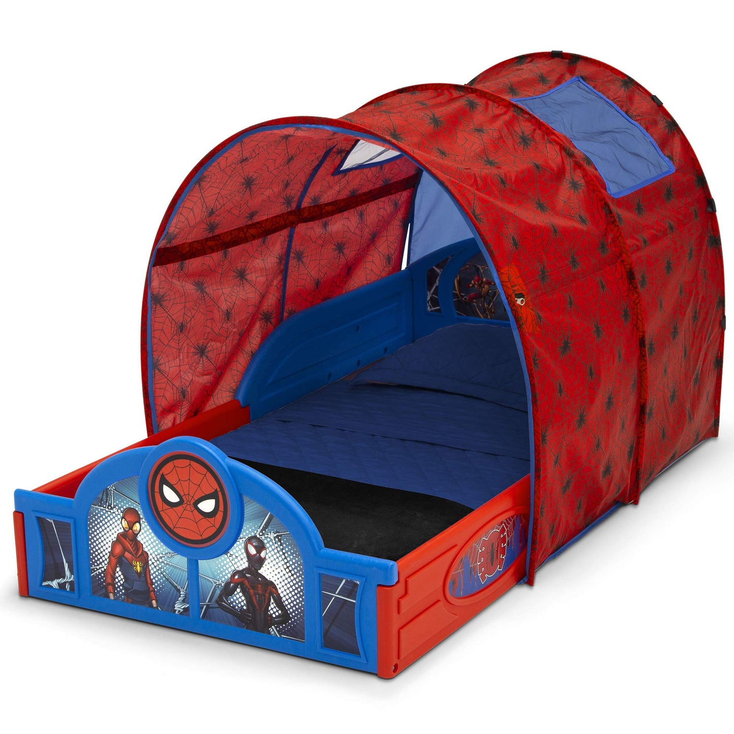 Marvel Spider Man Sleep and Play Toddler Bed with Tent by Delta Children