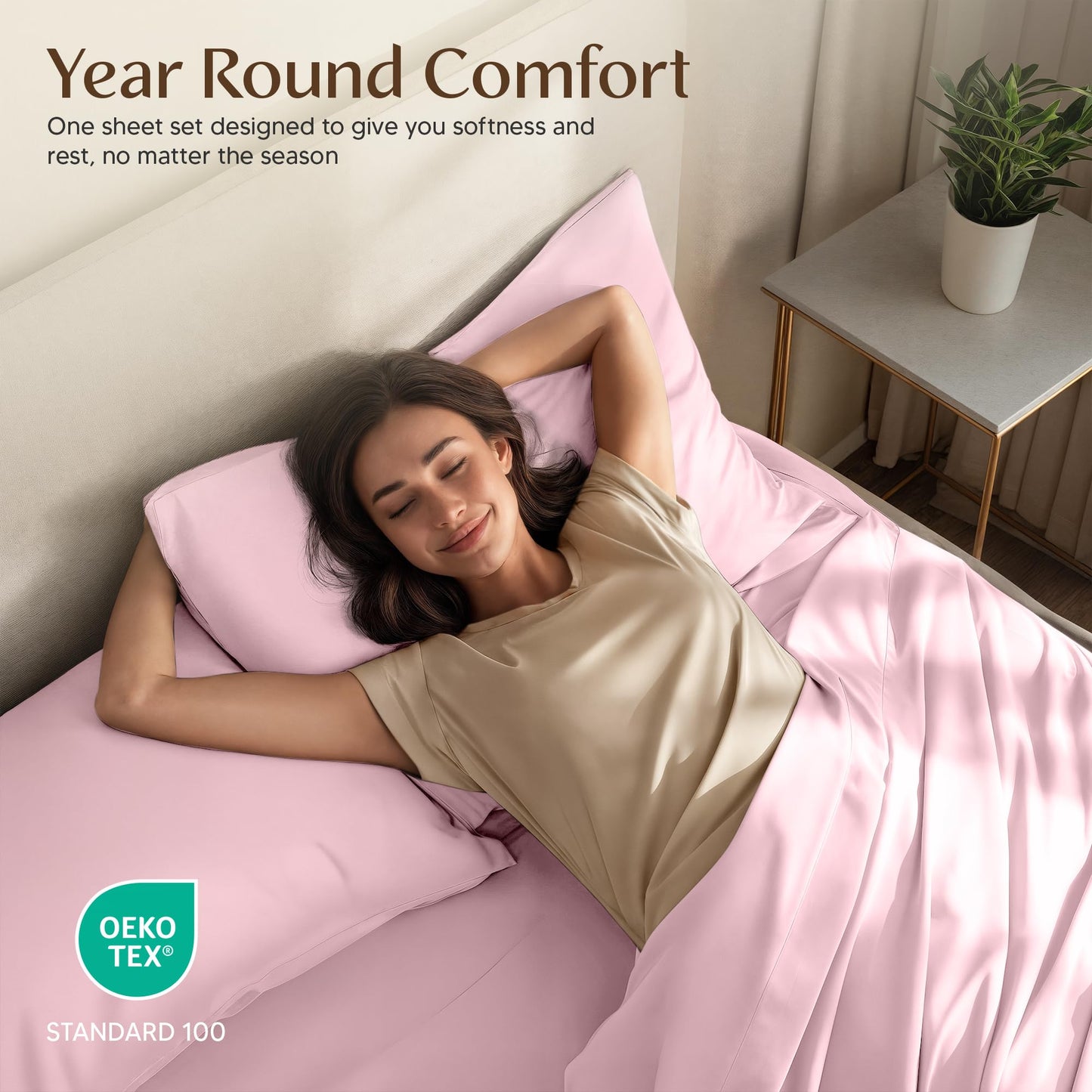 Utopia Bedding Queen Size Sheet Set – 4 Piece Bed Sheets, Soft and Breathable Microfiber, Includes 1 Fitted Sheet, 1 Flat Sheet and 2 Pillowcases – Oeko Tex (Crystal Pink)