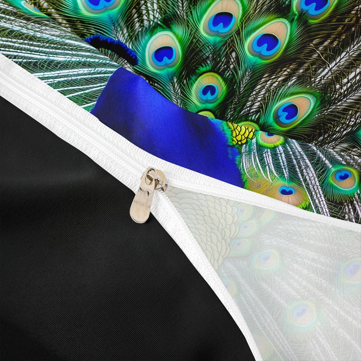 Peacock Duvet Cover King Size Green Cute Animal Pattern Bedding Set Peacock Feather Printed Decor Comforter Cover Set with Zipper Ties Adult Women Soft Quilt Set,1 Duvet Cover with 2 Pillow Cases