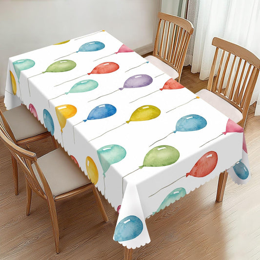 ZYPHORIEL Colorful Balloons Rectangle Tablecloths Birthday Party Table Cloths Decorative Kitchen Dining Tablecloth for Rectangular Tables,Washable Table Cover for Party 54 x 72 Inch