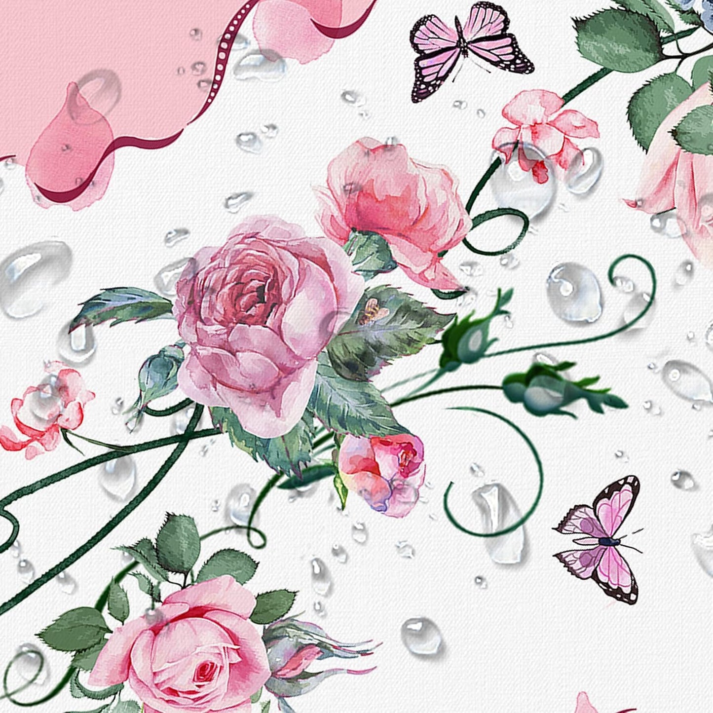 Yighty Pink Square Tablecloth 70x70 Inch, Rose Flower Printed Tablecloth, Spring Summer Waterproof Floral Tablecloth, Suitable for Indoor and Outdoor, Holiday Kitchen Restaurant and Party