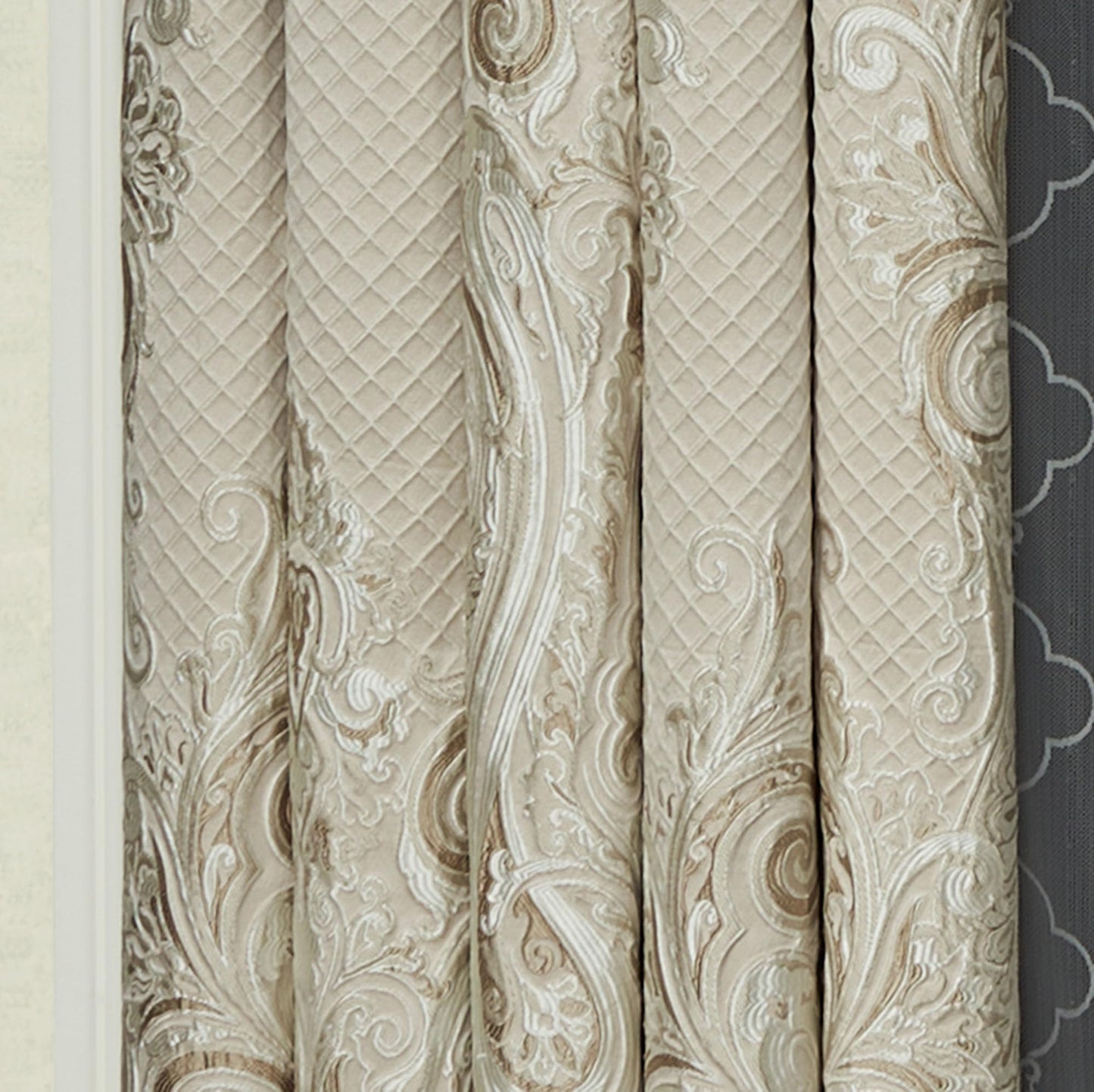 J. Queen New York Lunata Luxury Window, 3 Ascot Valances & 95L Curtains Set