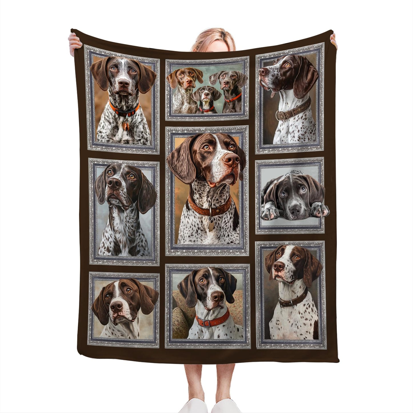 German Shorthaired Pointer Blanket Soft Fuzzy Fleece Dog Throw Blankets Decor Cozy Warm Plush Flannel Dogs Blankets Gifts for Boys Girls Men Women Home Chair Sofa Couch Bed 50"X40"