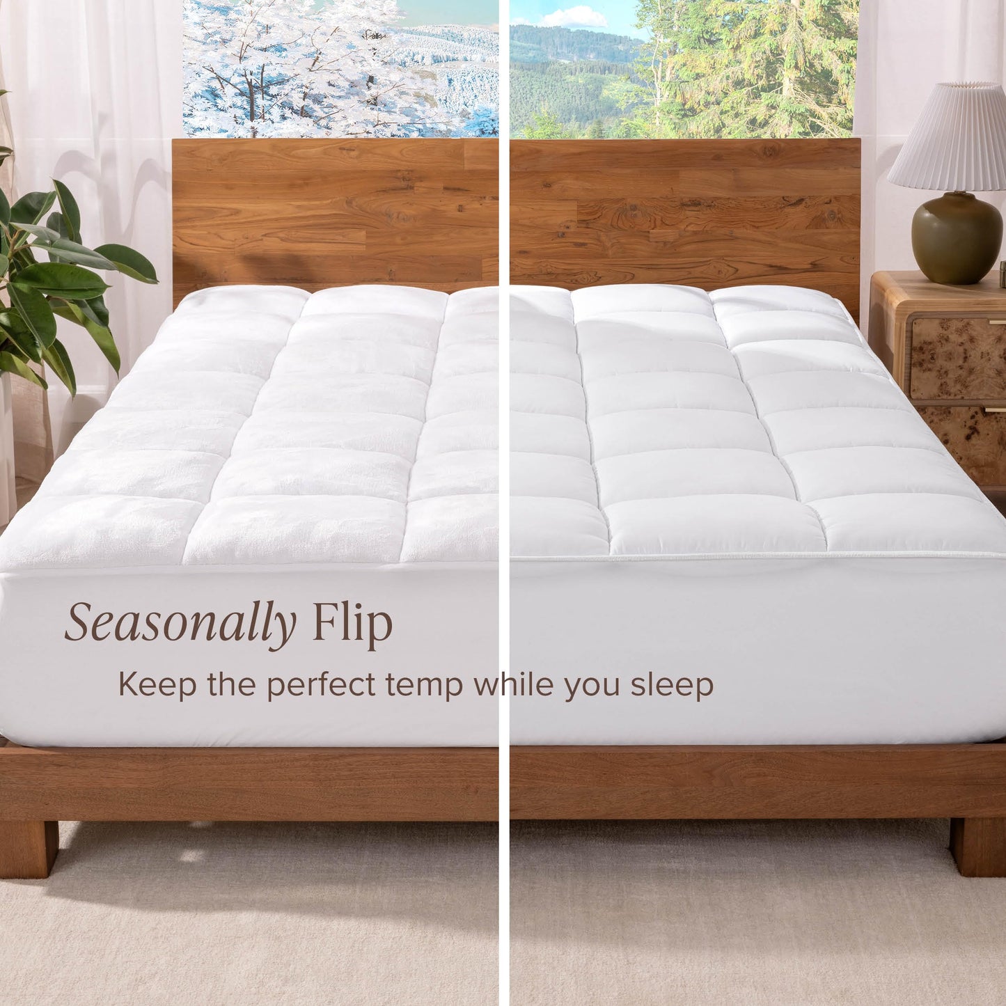 Bare Home Full XL Microplush Mattress Topper - Pillow Top Reversible - Soft Mattress Cover - Dual Sided All-Season - 8" to 24" Deep Pocket - Fitted Cover - Plush Mattress Pad (Full XL)