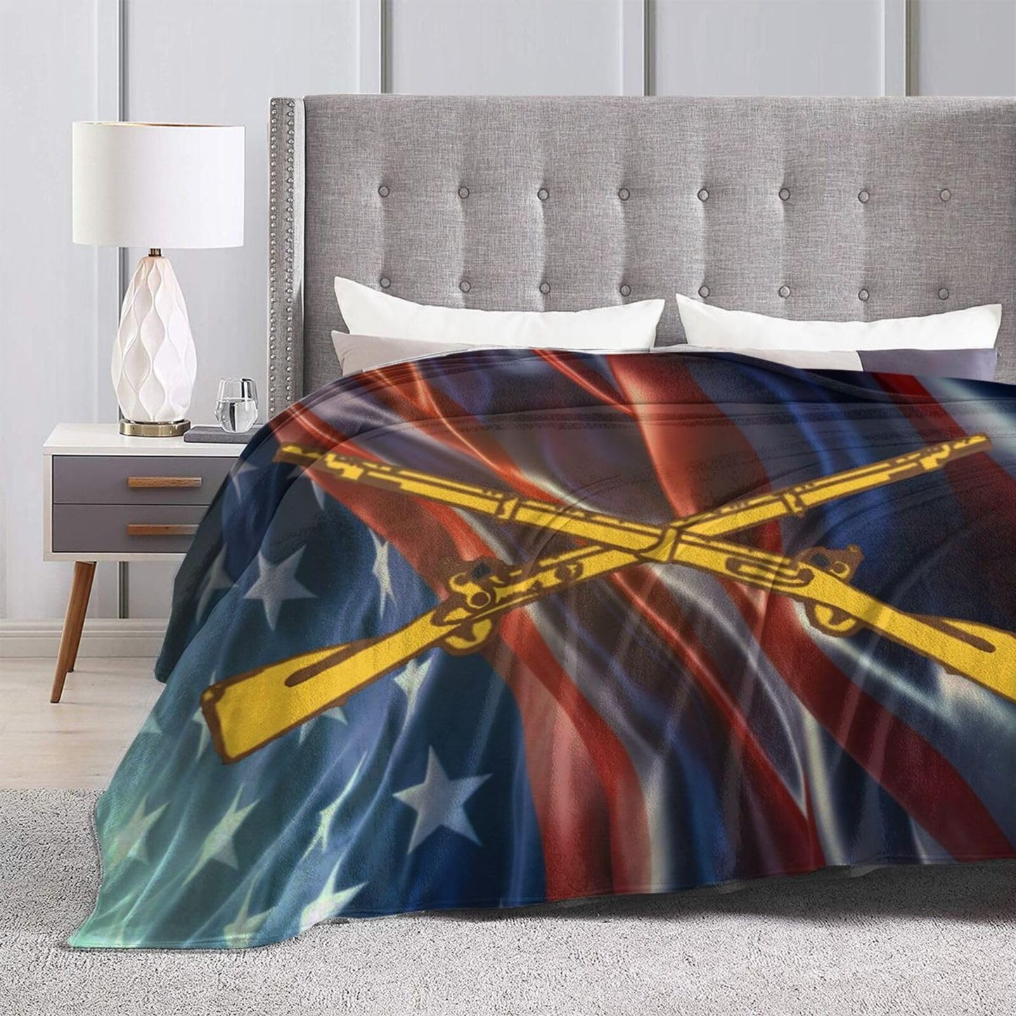 US Army Infantry 02 Blanket Flannel Soft Lightweight Warm Bedding Decor Gifts 50"x40"