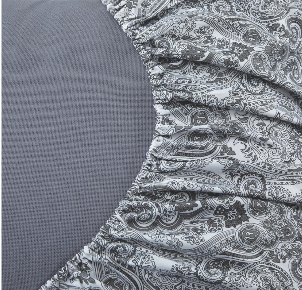 Spirit Linen home 6-Piece Queen Size Bed Sheet Set - Deep Pocket, Paisley Pattern, Soft and Breathable Bed Sheets, Microfiber Material, Includes 1 Fitted, 1 Flat, 4 Pillowcases - Dark Grey Paisley