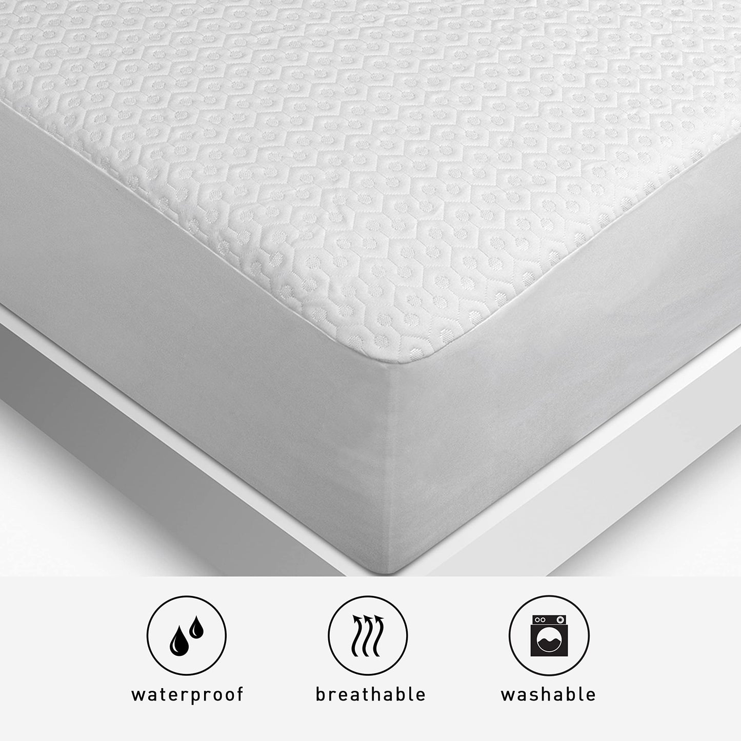 Bedgear Dri-Tec Waterproof Mattress Protector– Cooling Moisture-Wicking Mattress Cover | Breathable Noiseless Mattress Pad with Deep Pocket Fit up to 18" | Adjustable Base & Machine Washable - King