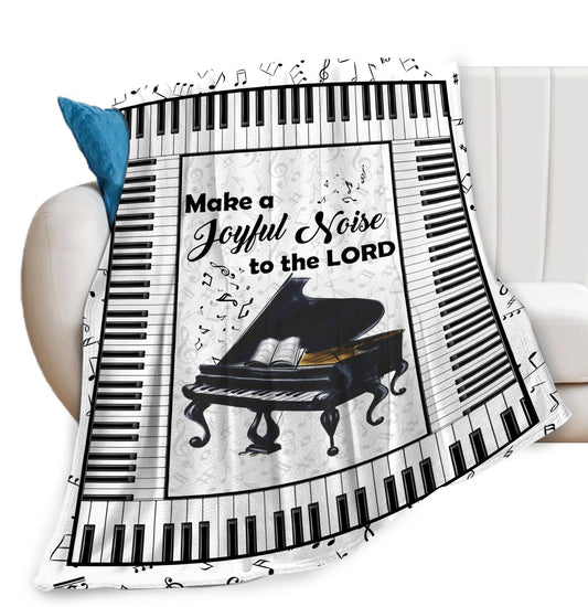 Piano Print Blanket Piano Keys Music Notes Musical Throw Blankets for Couch Sofa Bed Stuff Decor Lightweight Soft Cozy Fleece Plush Warm Flannel Blanket Gifts for Girls Boys Kids Adults 40"x50"