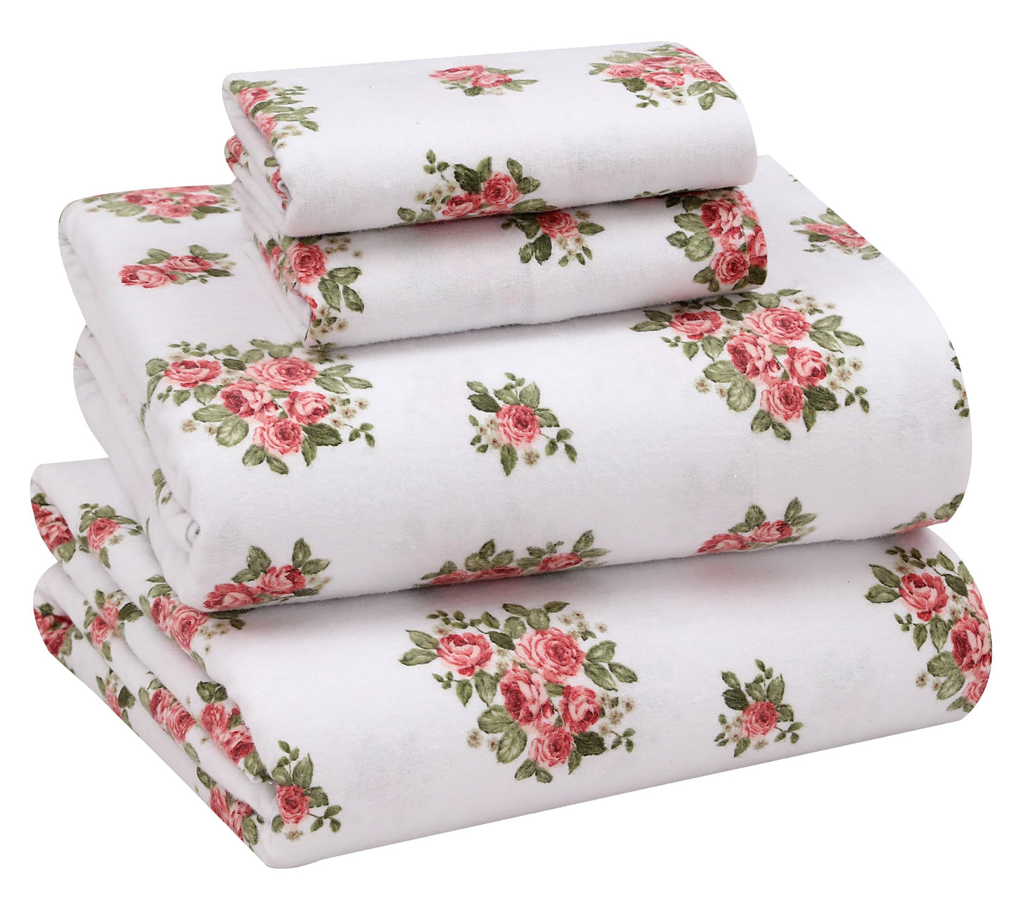 RUVANTI Flannel Sheets Queen Size - 100% Cotton Double Brushed Bed Sheets, Deep Pockets 16 Inches Queen Sheet Set, All Seasons Breathable & Extra Soft - Warm & Cozy, 4 Piece, Bali