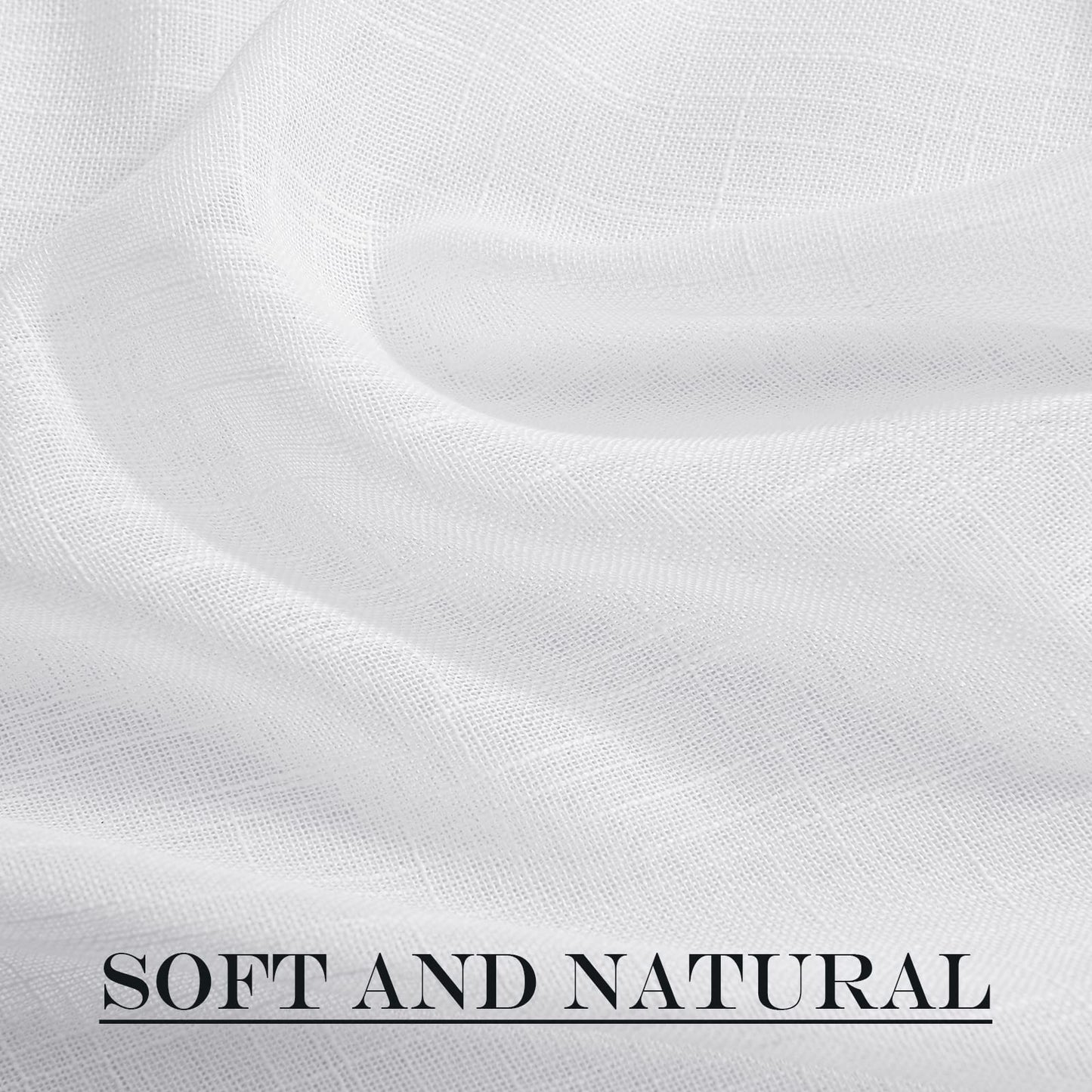 NICETOWN Front Sheer Door Sheer Curtain, Privacy Semitransparent Voile French Door Curtain with Top and Bottom Rod Pocket, Tieback Included, W52 inches x L40 inches, 1 Panel, White