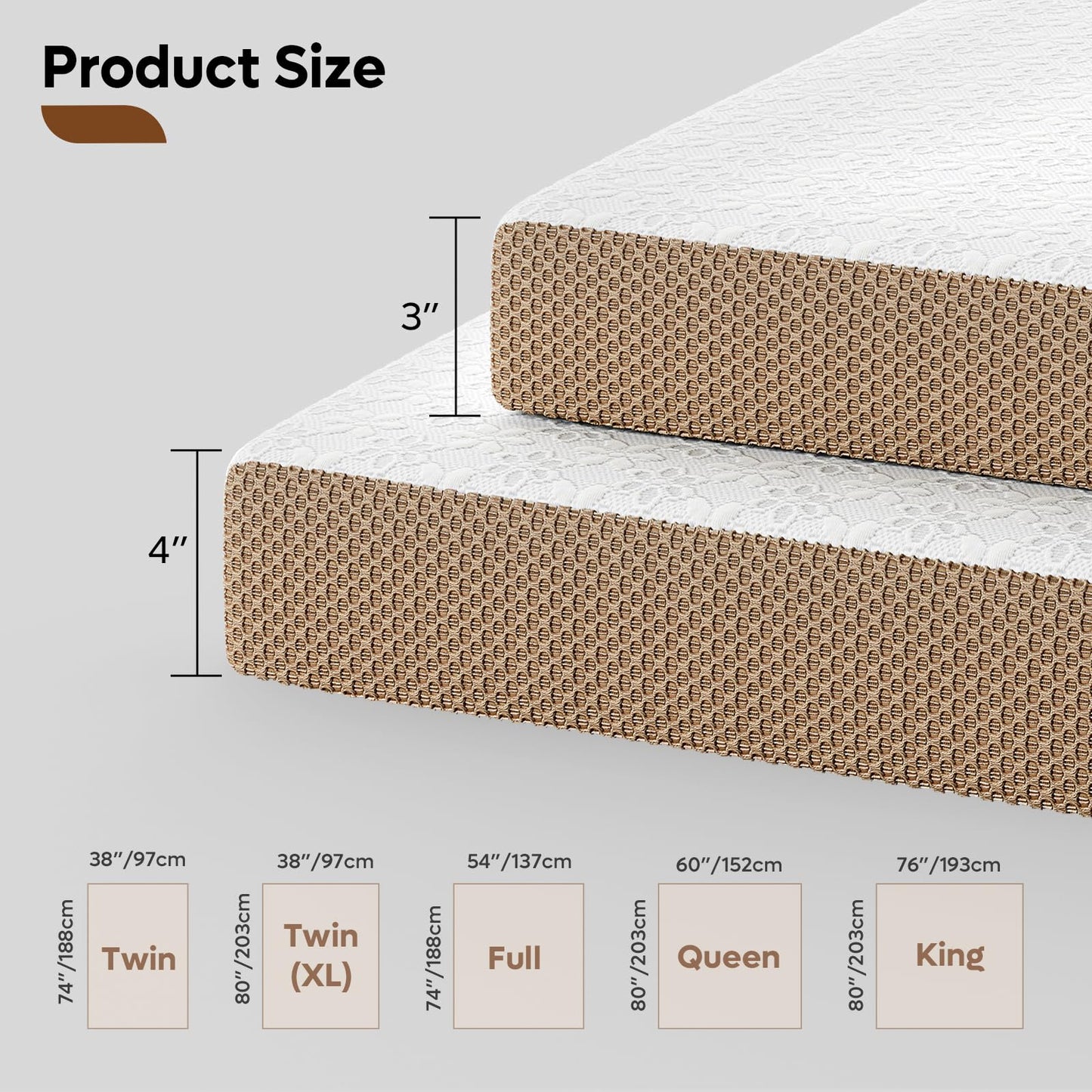 4 Inch Gel Memory Foam Mattress Topper Queen Size - Cooling Bed Pad for Back Pain Relief, Pressure Dispersing Mattress Pad for Bedroom RV, College Dorm (60x80 Inch)