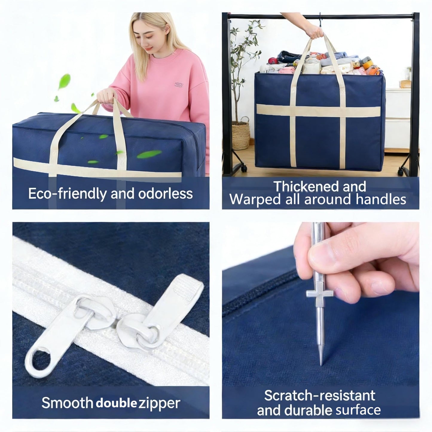 Lightweight Storage Moving Bags for Clothes, Comforters, Bedding, Pillows