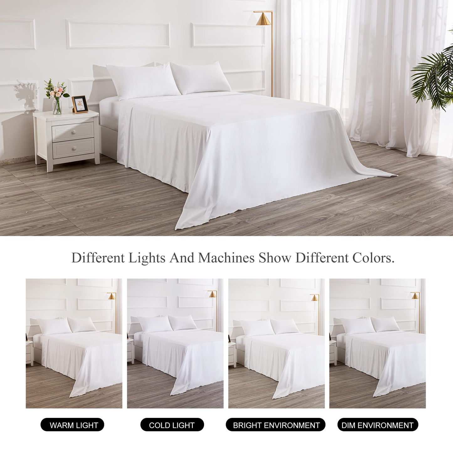 Best Season Twin Size Bed Sheet Set - 3 Piece (White),Super Soft Microfiber 1800 Thread Count Luxury Egyptian Sheets with 16-Inch Deep Pocket Wrinkle and Hypoallergenic