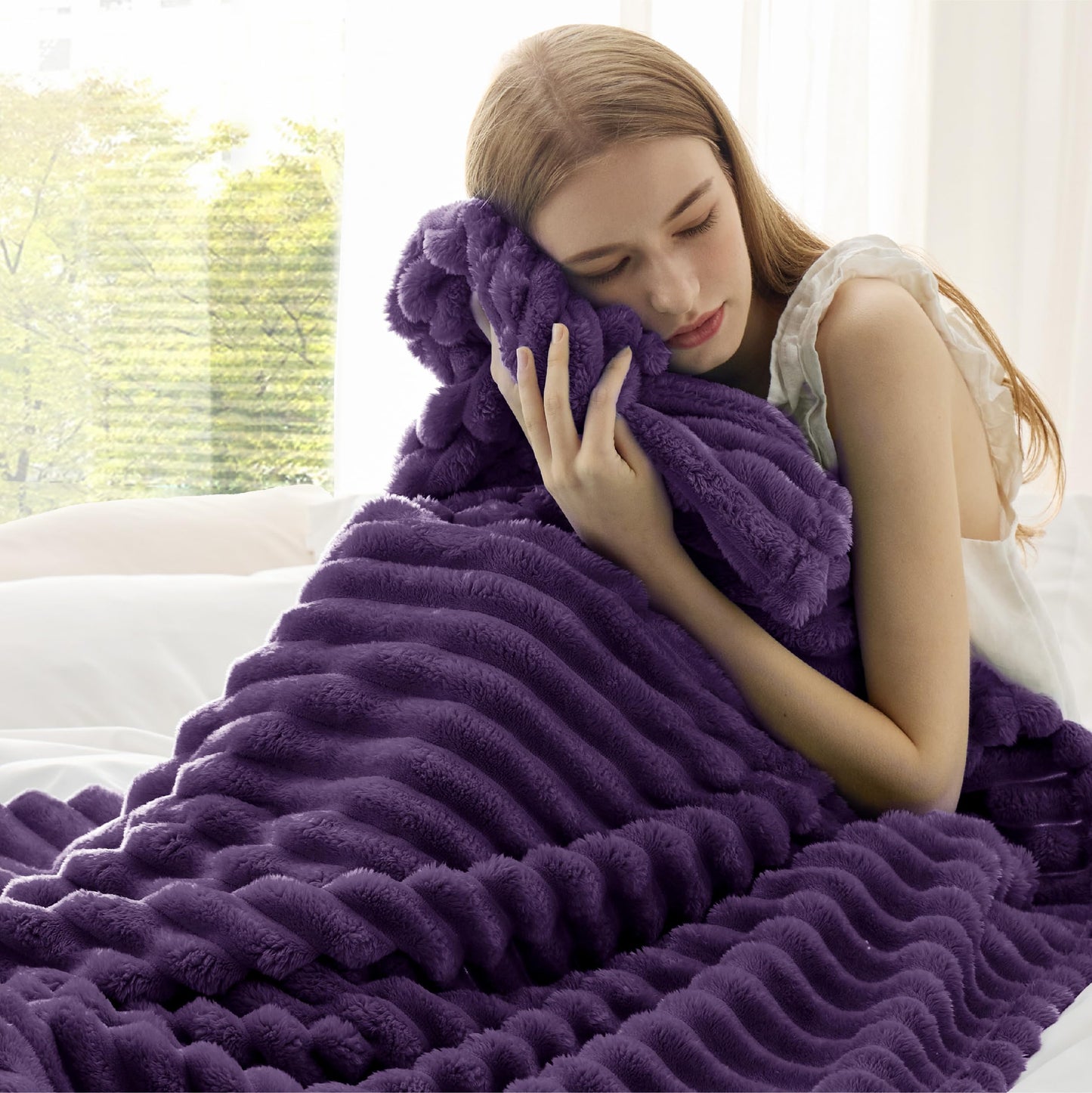 Bedsure Purple Fleece Blanket for Couch&Twin Blanket for Couch,60x80 Inches
