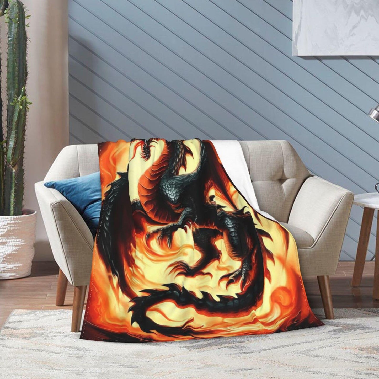 Red Dragon Blanket Dragon Fleece Throw Blanket Super Soft Fuzzy Plush Cozy Warm Dragons Decor Stuffed Bedding Blankets Gift for Boys, Girls Men Women Kids & Adult 50"x40"