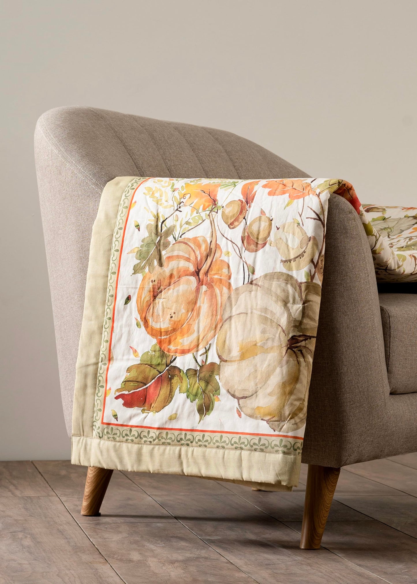 Maison d' Hermine Throw Blanket for Couch Lightweight Soft Warm Breathable Cotton Throw Blankets for Bed Girls Boys Women Men Gifts Sofa Living Room Spring Summer (Pumpkin Passion, 60" X 80")
