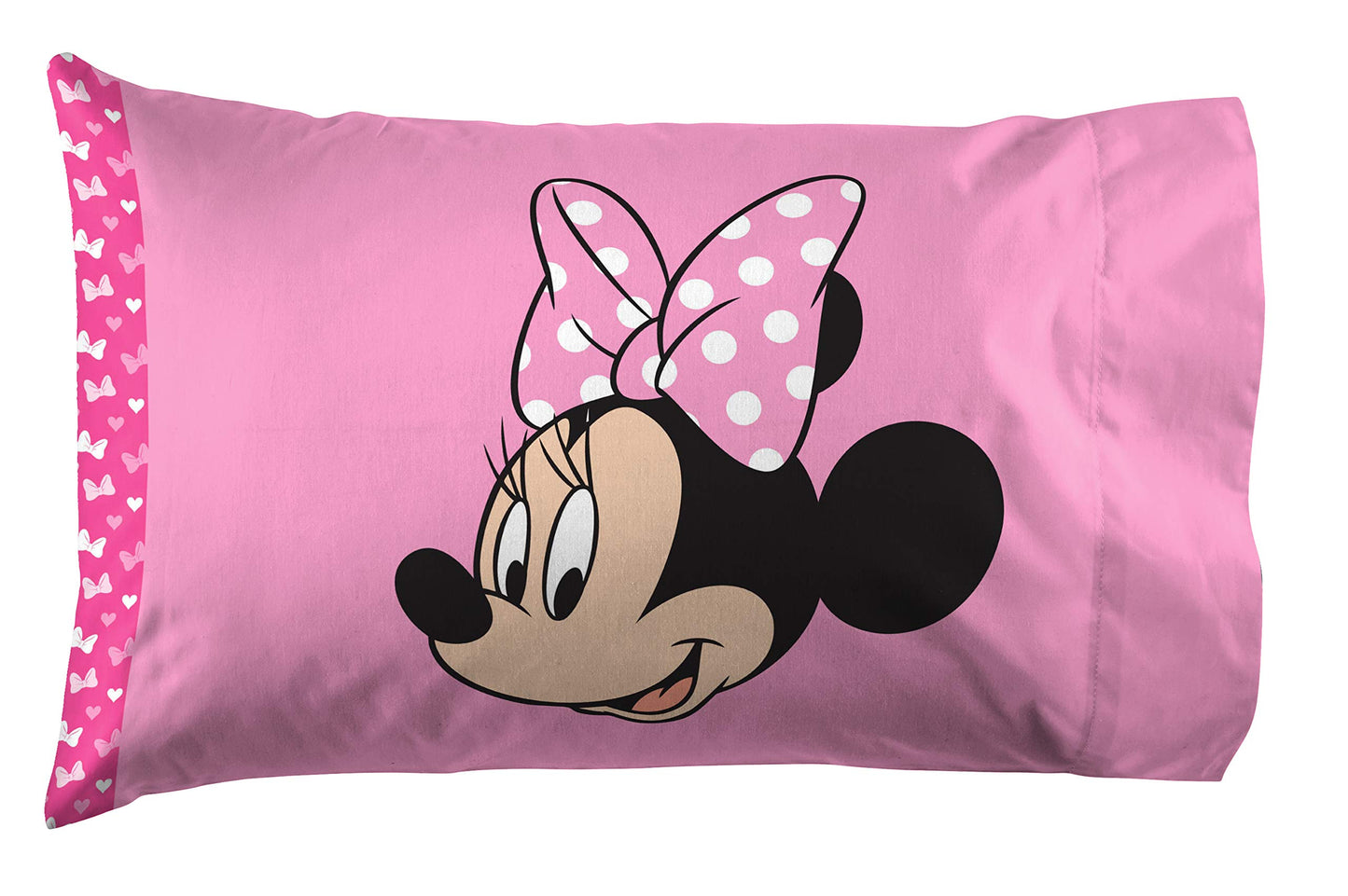 Jay Franco Disney Minnie Mouse Kids Twin Sheet Set, 3 Piece Super Soft Microfiber - Deep Pocket Fitted, Flat & Pillowcase, Breathable, Fade Resistant, Machine Washable (Official Disney Product), Pink