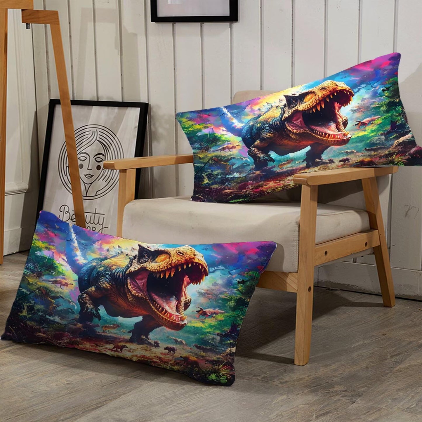 VTKON Kids Dinosaur Comforter Set Full Size for Boys Tie Dye Dino Quilt Set Soft Microfiber Dino Bed Set for All Season Use Dinosaur Bedding Set with 1 Comforter + 2 Pillowcases