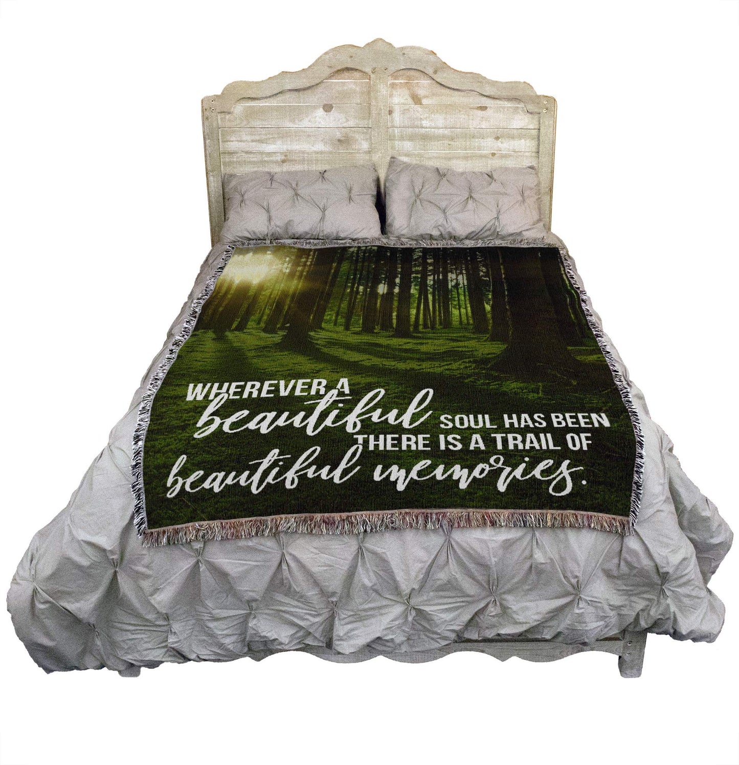Pure Country Weavers Wherever A Beautiful Soul Has Been There is A Trail of Beautiful Memories Blanket - Sympathy Bereavement Gift Tapestry Throw Woven from Cotton - Made in the USA (72x54)