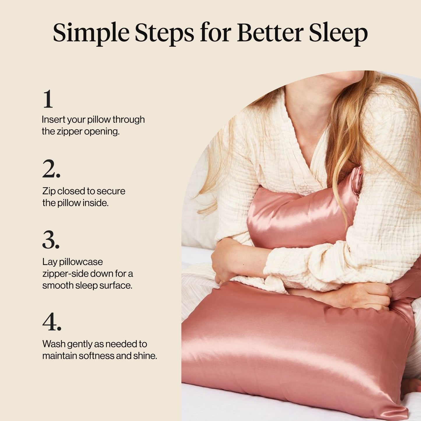 Kitsch Satin Pillowcase with Zipper for Hair & Skin - Softer Than Silk Pillow Cases, Smooth Cooling Satin Pillow Case, Wrinkle-Free, Machine Washable, Pillow Cases Standard Size 19x26 - Terracotta