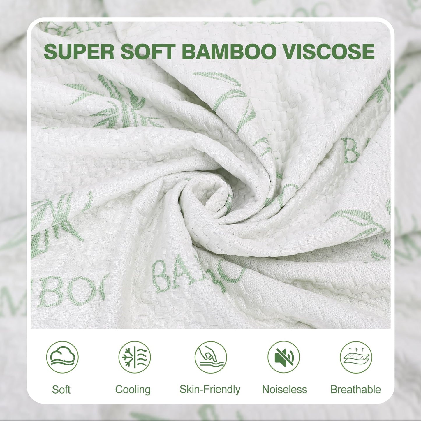 KAYWAZY Waterproof Mattress Protector Queen Size - Cooling Breathable Mattress Cover for Queen Bed, Noiseless Soft Bed Pad Cover, Snug Fit Deep Pocket 6''–18'', Ideal for Dorms & Guest Rooms, Green