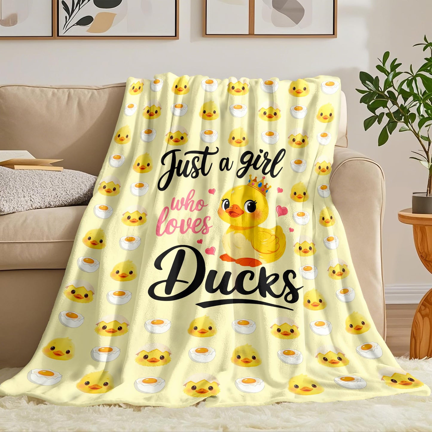 Duck Blanket Gifts for Duck Lovers Soft Flannel Ducks Throw Blanket Room Decor Merch Stuff for Girl Women 50"X40"