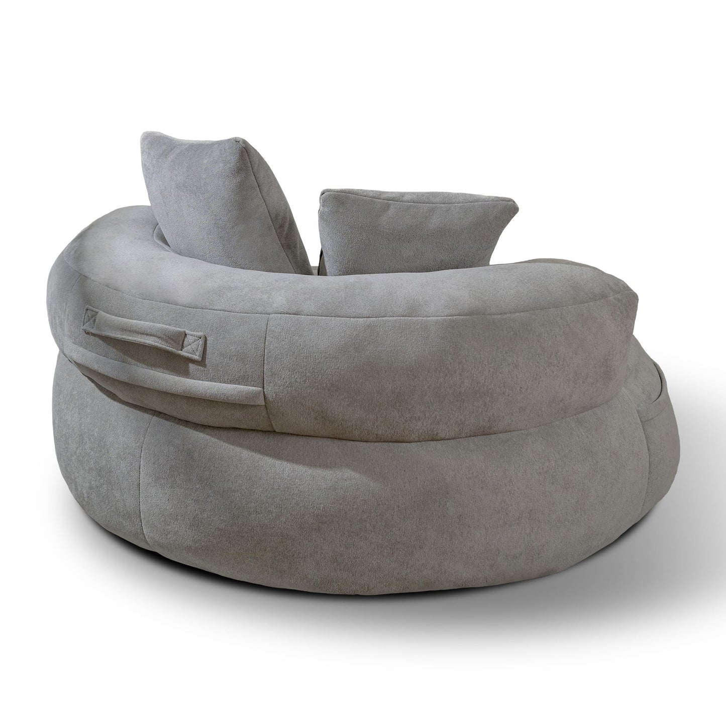 Lyon Sence Bean Bag Chair, Big Beanbag Chairs with 3 Pillows, Oversized Bean Bag Chair for Living Room, Large Beanbag Chairs for Teens Adults (Faux Fur in Light Gray, 52" D×52" W×21.2" H)