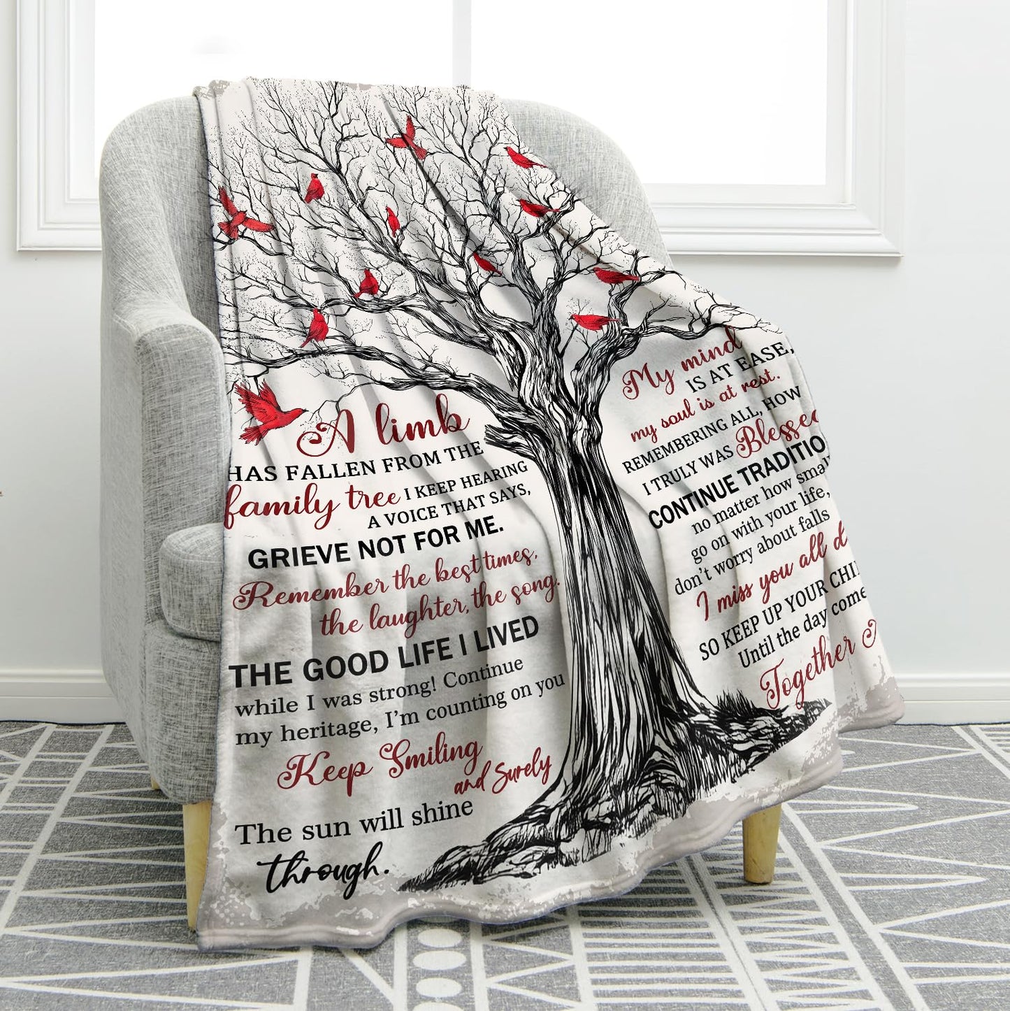 Jekeno Sympathy Gifts for Loss of Loved One, Soft Flannel Memorial Blanket, Bereavement Gift Idea, Grief Condolences Sorry for Your Loss Gifts for Mom Grandma Grandpa Sister Friend