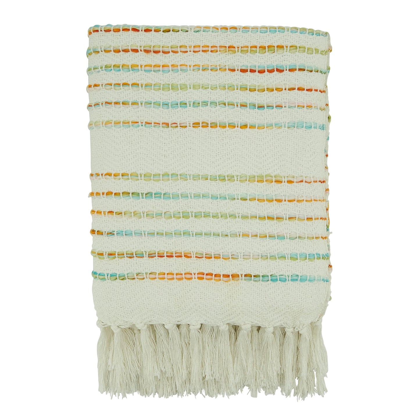 SARO LIFESTYLE Rainbow Stripe Throw Blanket