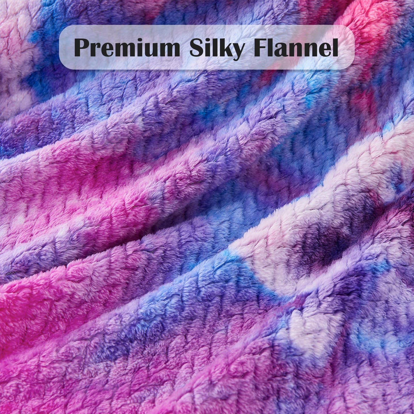 NEWCOSPLAY Super Soft Throw Blanket Deep Purple Rainbow Premium Silky Flannel Fleece Leaves Pattern Lightweight Bed Blanket All Season Use (Deep Purple Rainbow, Throw(50"x60"))