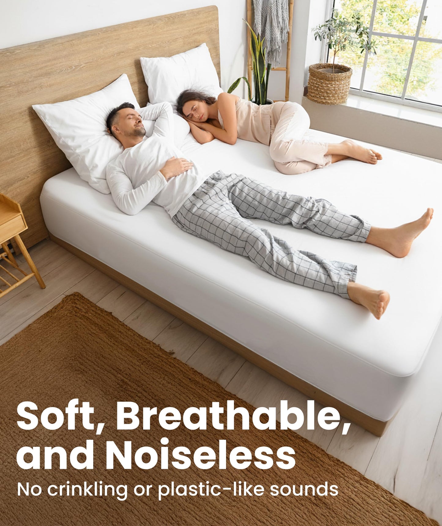 Everlasting Comfort Premium Full Size Mattress Protector - Waterproof & Hypoallergenic, Noiseless Design, Washable Cover, 18" Deep Pocket, Bed Bug & Dust Mite Proof Cover for Sleep Hygiene