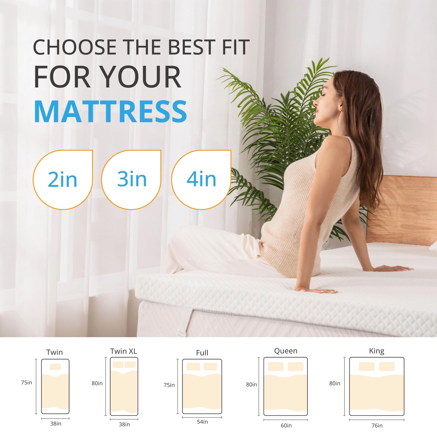 EGO Gel Memory Foam Mattress Topper, 3 Inch Twin with Removable Breathable Soft Cover, Cooling Bed Topper for Comfort Body Support & Pressure Relief, CertiPUR-US Certified