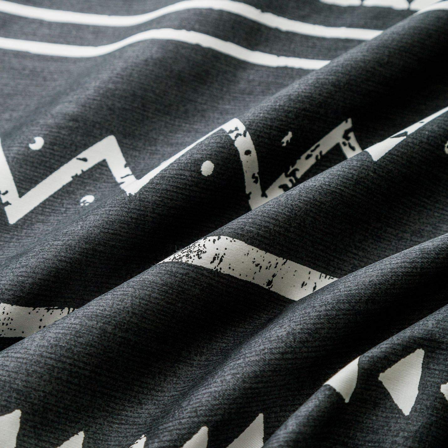 YuHeGuoJi Black Boho Duvet Cover King 100% Cotton 3 Pcs Set 1 Southwestern Geometric Aztec Duvet Cover with Zipper Ties 2 Pillowcases Black White Tribal Bohemian Striped Bedding Set Soft