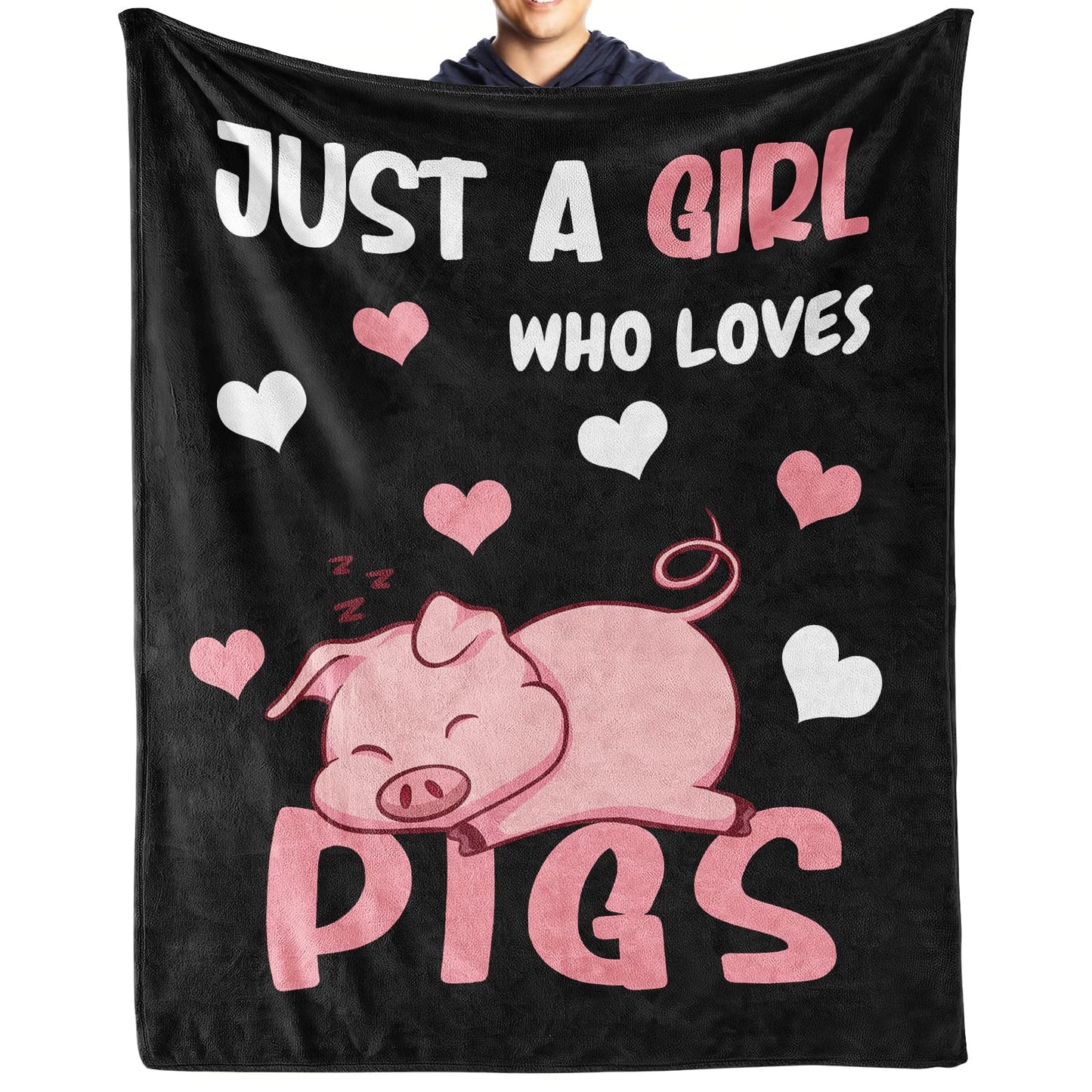 Pig Blanket Gifts, 30"x40" Flannel Fleece Throw Blanket Soft for Girls Boys Adults, Lightweight, Comfortable, Warm Cute Pig Themed Blanket for Bed Couch