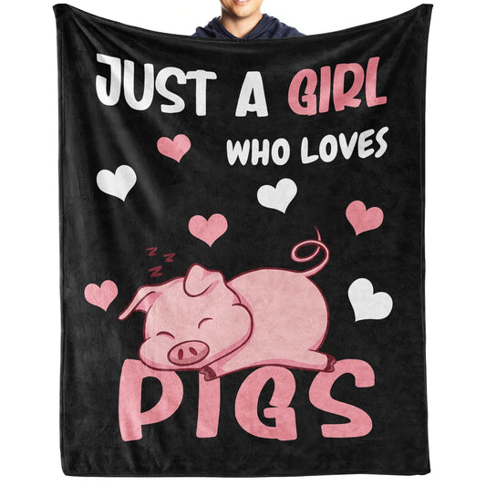 Pig Blanket Gifts, 30"x40" Flannel Fleece Throw Blanket Soft for Girls Boys Adults, Lightweight, Comfortable, Warm Cute Pig Themed Blanket for Bed Couch