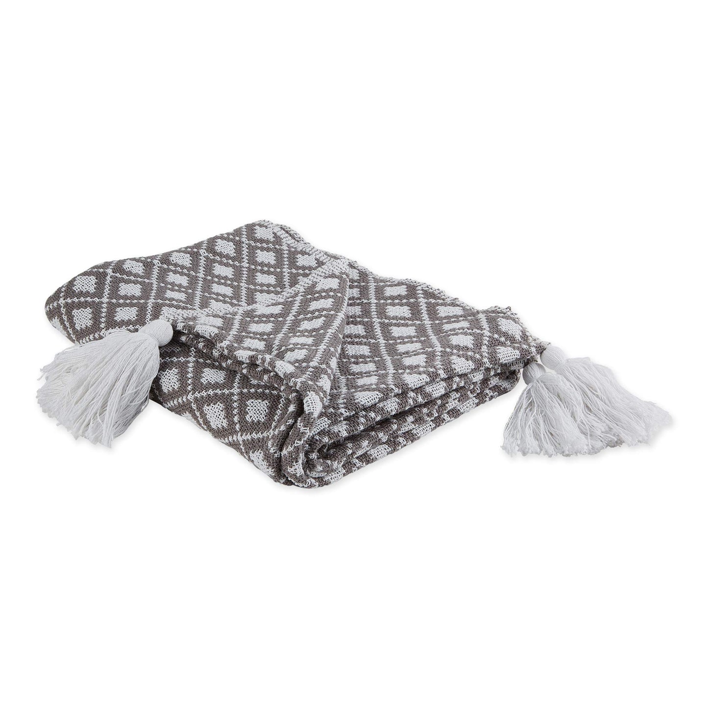 DII Gray Diamond Lattice Throw, 50x60