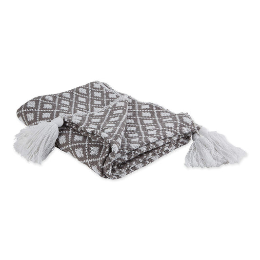 DII Gray Diamond Lattice Throw, 50x60