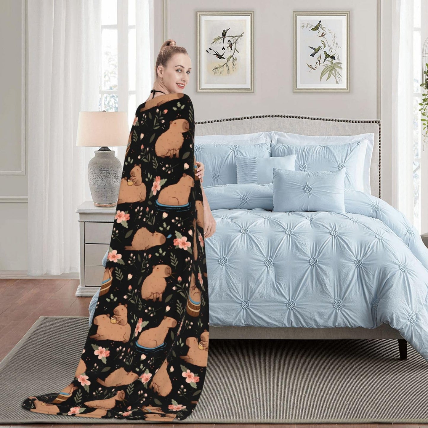 Cute Pattern Soft Fleece Blanket - Cozy and Cute Animal Design for Bed, Couch, or Gift 50"x40"