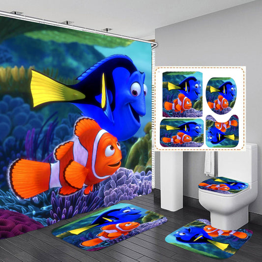 EDecor Bathroom Decoration 4 Piece Set, Shower Curtain 72" x 72"