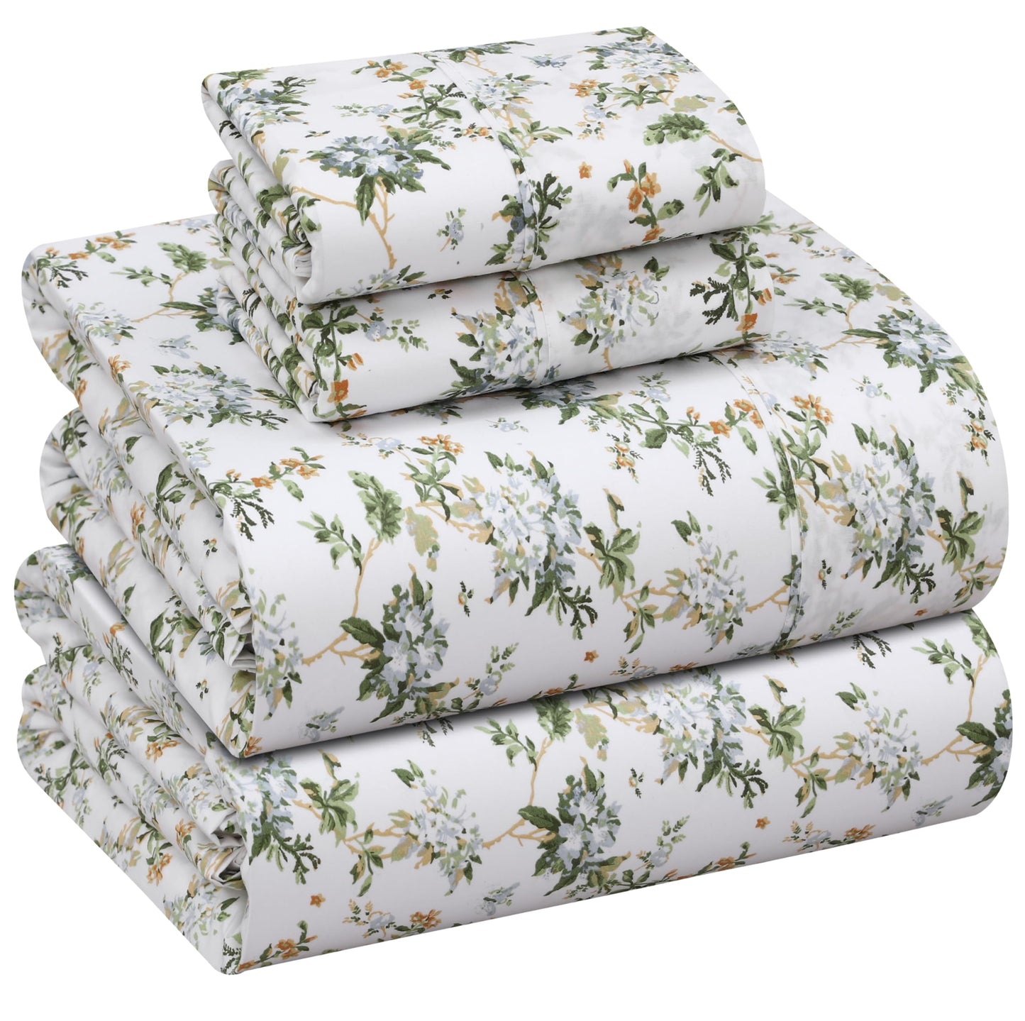 RUVANTI 100% Cotton Percale Sheets Full Size, Heritage