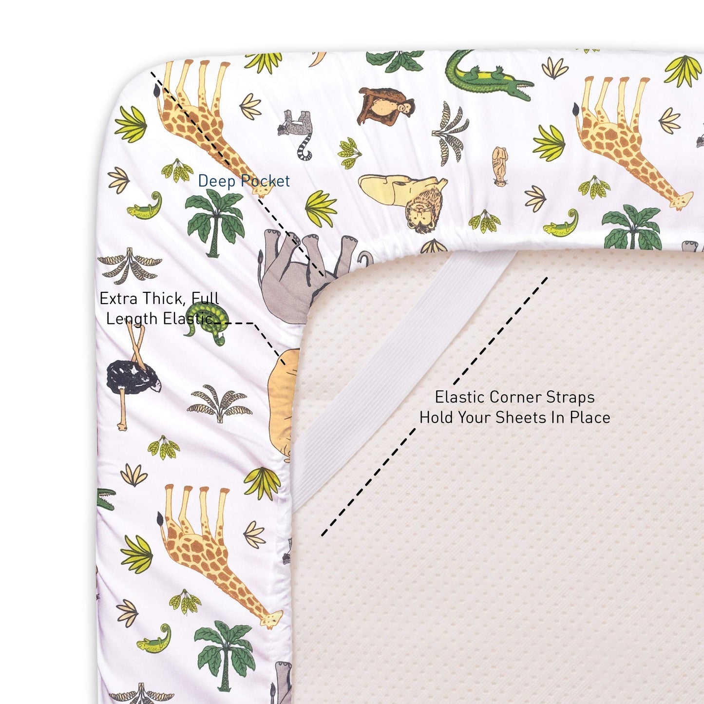 1500 Supreme Kids Bed Sheet Collection - Fun Colorful and Comfortable Boys and Girls Toddler Sheet Sets - Deep Pocket Wrinkle Free Soft and Cozy Bedding - Twin, Wild Animal