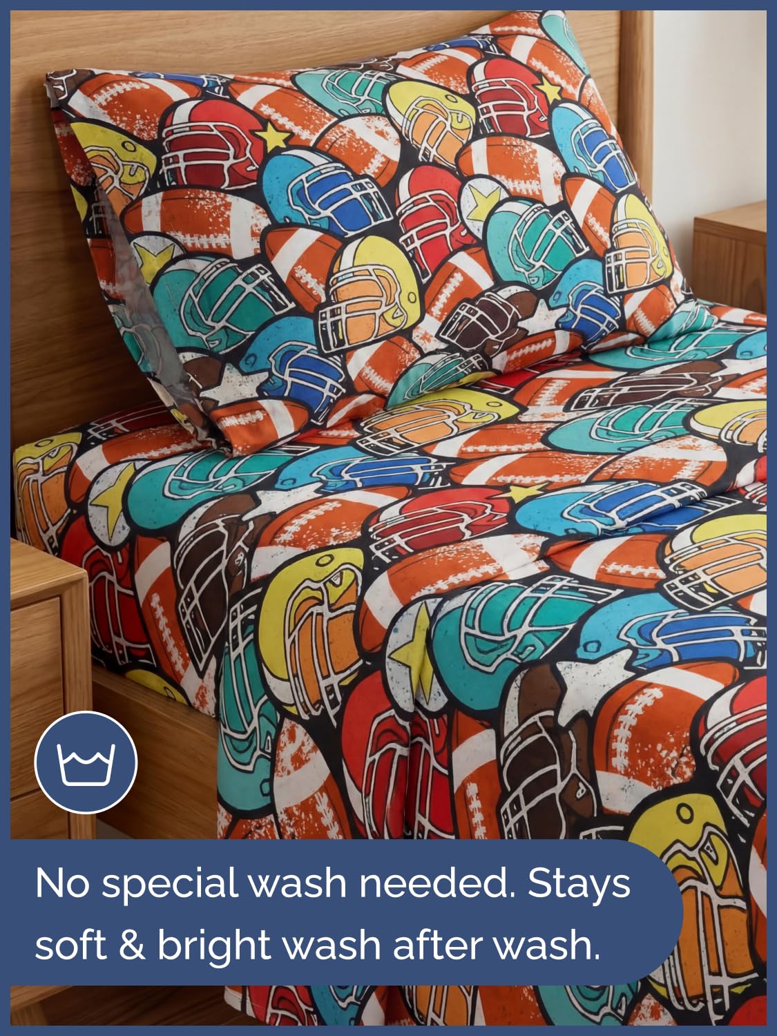CGK Unlimited Kids All Star Helmets Twin 3 Piece Sheet Set - Boys, Girls, Teens, Toddler - Easy Fit Deep Pockets - Soft, Cooling & Breathable Sheets - Cozy, Fade and Wrinkle Free - Machine Washable