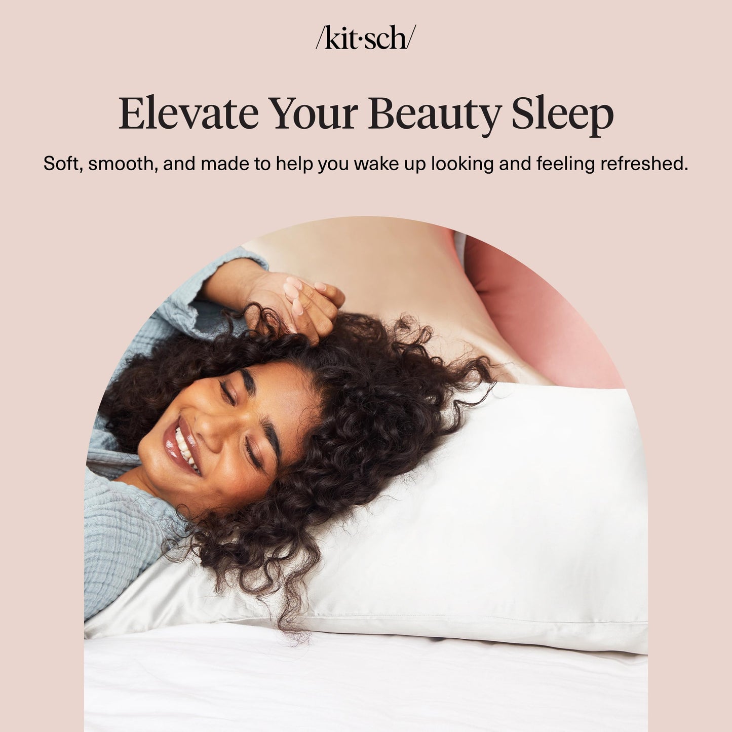 Kitsch Satin Pillowcase with Zipper for Hair & Skin - Softer Than Silk Pillow Cases, Smooth Cooling Satin Pillow Case, Wrinkle-Free, Machine Washable - Pillow Cases Standard Size (19x26) - Ivory