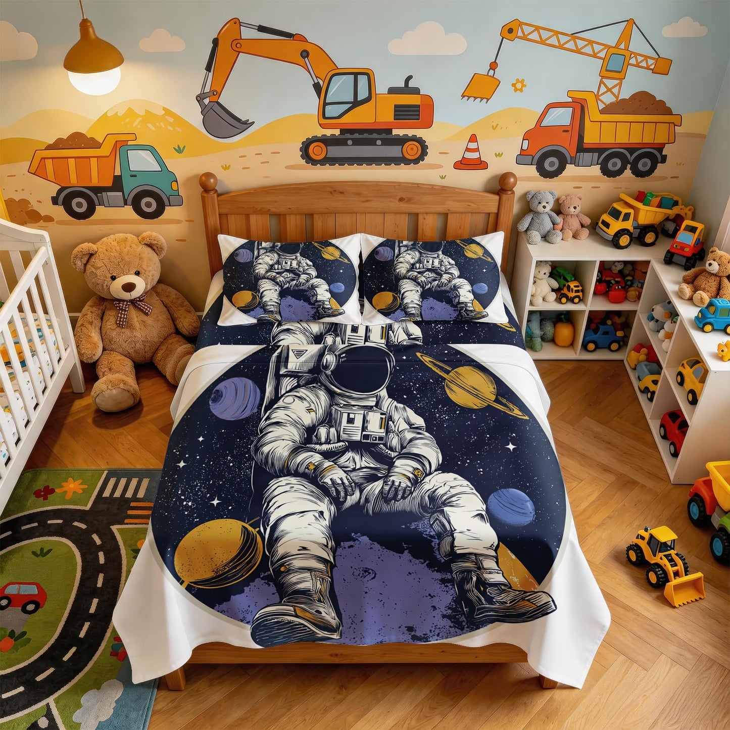 Astronaut Queen Bedding Set Boys Spaces Sheet Sets