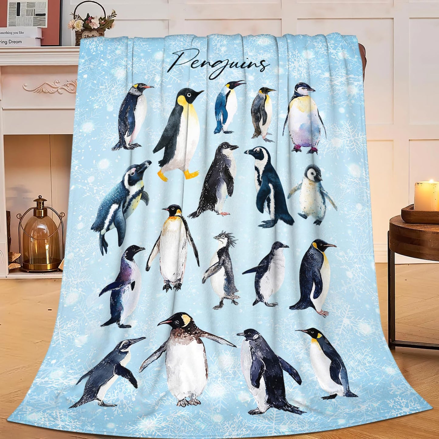 Baegopa Penguin Blanket Gifts for Girls Boys Penguins Throw Blankets Cozy Plush Fleece Flannel Fuzzy for Women Men Decor 50"X40"