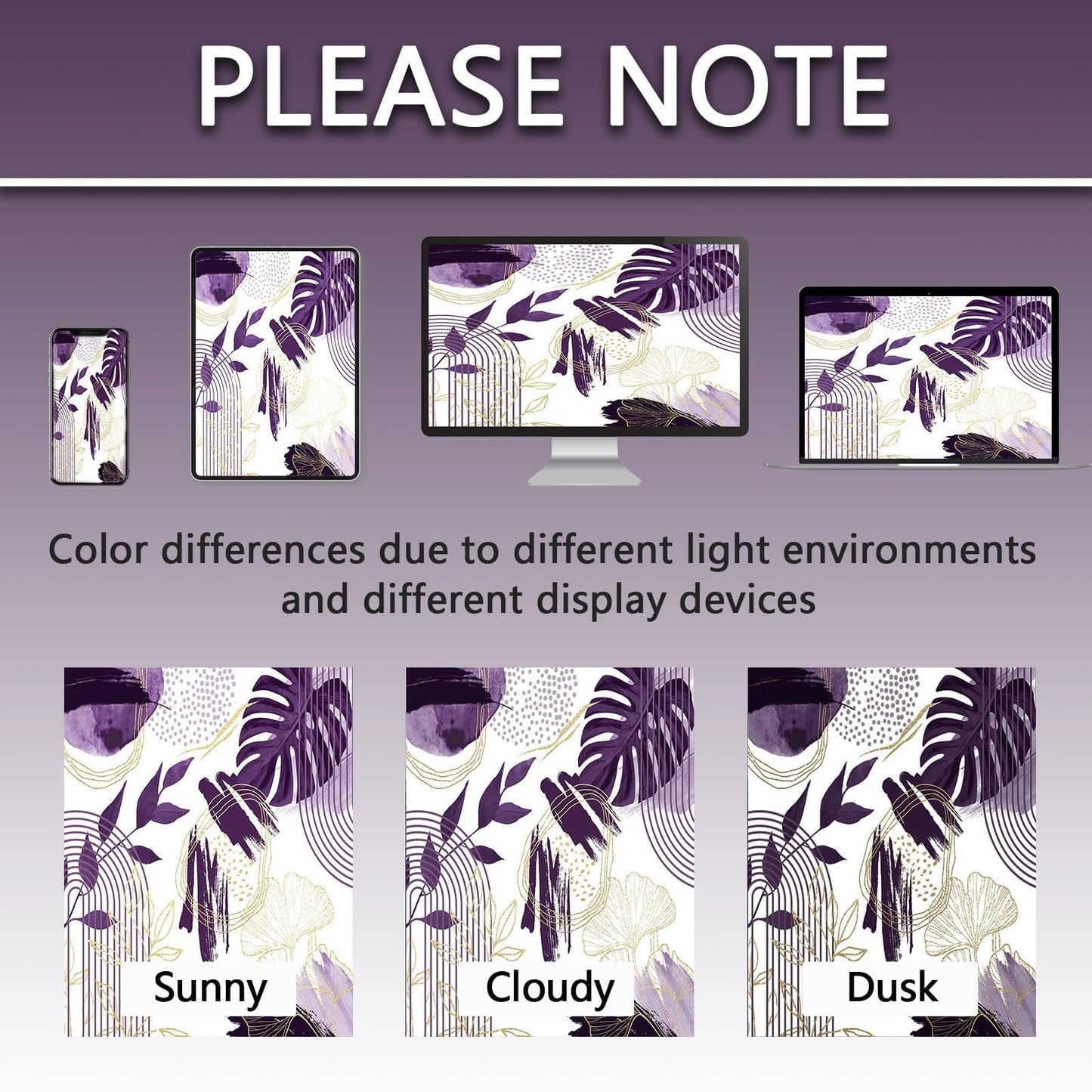 soeeao Dark Purple Shower Curtain Plum Purple and White Mid Century Modern Shower Curtains for Bathroom Decor, Waterproof Cloth Fabric with Hooks, 70" W x 72" L