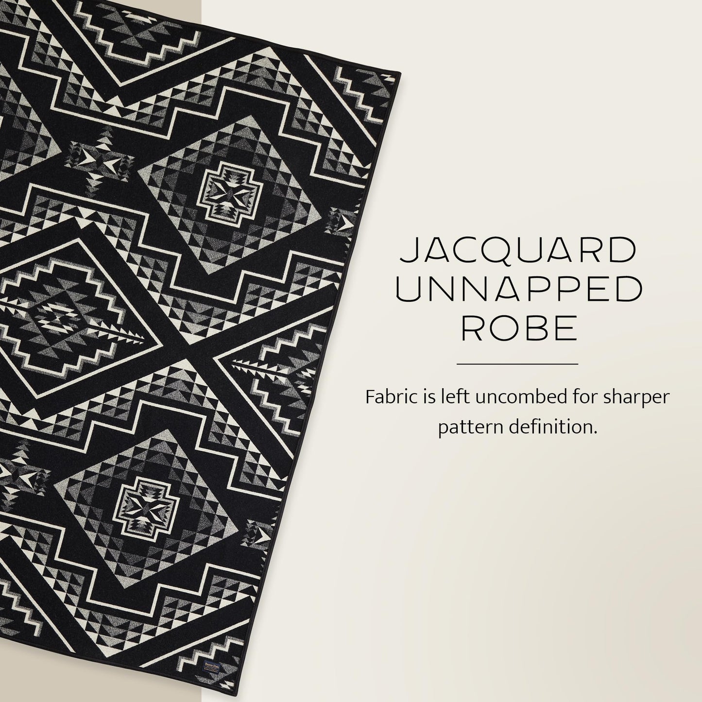 Pendleton Jacquard Unnapped Twin Blanket 64" x 80" - Heirloom Quality Virgin Wool, Reversible, Reinforced Ultrasuede Binding, Made in USA - Oxbow