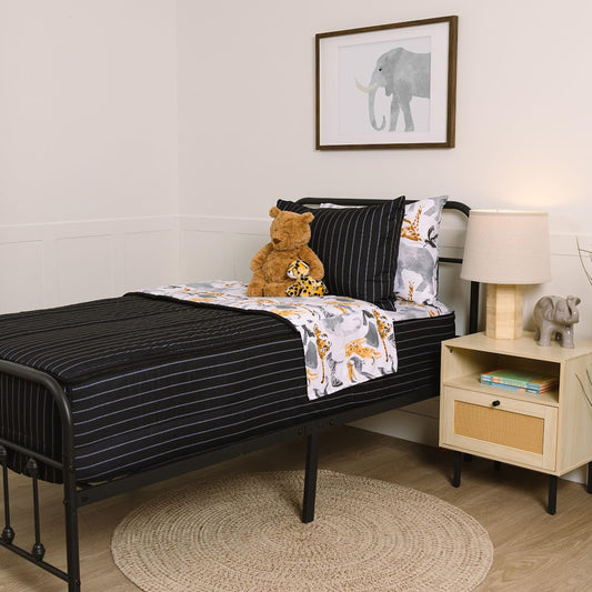 Beddy's Black Jungle Animal All-in-One Zipper Bedding Set for Kids - Twin